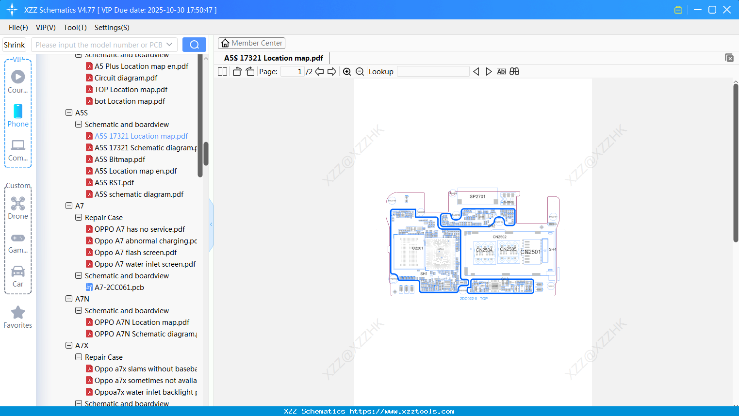 OPPO A5S 17321 Location Map